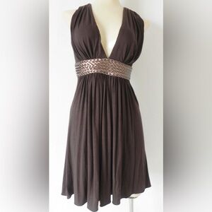 Forever 21 Y2K Brown Mini Dress with Woven Belt S
